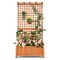 Natural Fir Wood Raised Garden Bed with Hanging Roof, Trellis and Planter Box